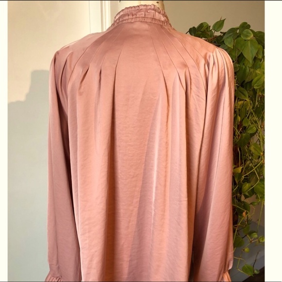 Custom OOAK! Symple Woven Range Dusty Rose Blouse - Picture 2 of 4